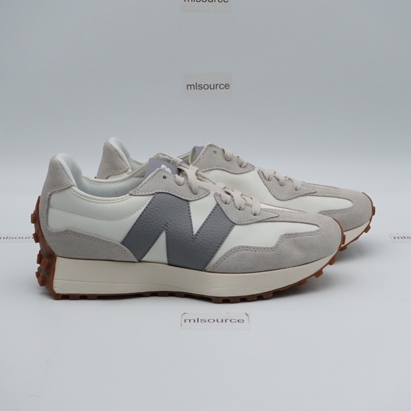 NEW Size 9 Women's New Balance 327 Sneakers U327LT Moonbeam/Shadow Grey - Picture 3 of 10